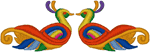 Stylized Peacock Embroidery Design