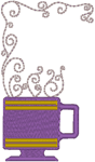 Coffee Cup Frame  Embroidery Design