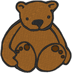 Watching TV Teddy Bear Embroidery Design