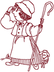 Machine Embroidery Design: Redwork Little Bo Peep