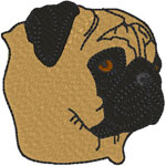 Pug Embroidery Design