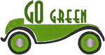 Go Green Car Embroidery Design