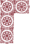 Redwork Victorian Floral Corner Embroidery Design