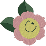 Smiling Flower Embroidery Design