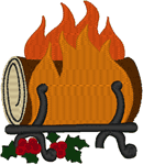Yule Log Embroidery Design