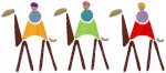 Stylized 3 Wisemen Embroidery Design