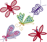 Folkart Butterflies from India Embroidery Design
