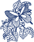 Redwork Heavenly Butterflies #1 Embroidery Design