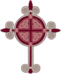 Scrolled Celtic Cross Embroidery Design