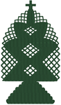 Decorative Christmas Tree Silhouette Embroidery Design