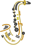 Jazzy Saxophone Embroidery Design