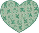 XXX & OOO Heart Embroidery Design