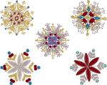 Whimsical Snowflakes Embroidery Design