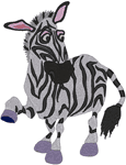 Prancing Zebra Embroidery Design