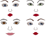 Adult Doll Faces Embroidery Design