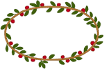Oval Berry Frame Embroidery Design