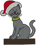 Christmas Kitty Embroidery Design