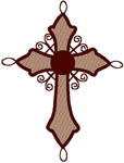 Scroll Cross Embroidery Design