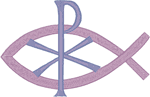 Chi Rho with Fish #1 Embroidery Design