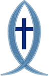 Machine Embroidery Design: Fish Symbol & Small Cross