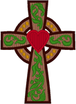 Celtic Cross & Heart Embroidery Design