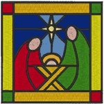 Stained Glass Nativity  Embroidery Design