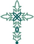 Decorative Outline Cross Embroidery Design