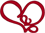 Curly Heart Embroidery Design