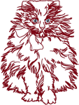 Redwork Cat 2 Embroidery Design