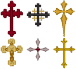 1" Crosses Embroidery Design