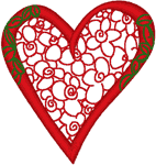 Floral Heart Embroidery Design