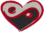 Yin-Yang Heart Embroidery Design