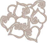 Bunches o' Hearts Embroidery Design