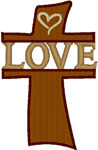 Cross of Love Embroidery Design