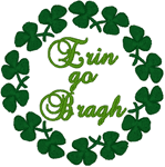 Erin Go Bragh with Shamrocks Embroidery Design