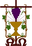 Alpha & Omega, Grapes with Chalice Embroidery Design