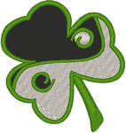 Yin-Yang Shamrock Embroidery Design