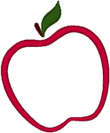 Apple Outline Embroidery Design