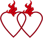 Double Sacred Heart Outline Embroidery Design