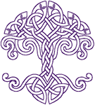 Redwork Celtic Knotted Tree of Life Embroidery Design