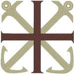 Cross & Crossed Anchors Embroidery Design
