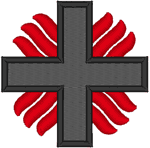 Cross with Flames Embroidery Design