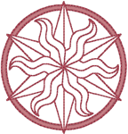 Redwork Compass Rose #1 Embroidery Design