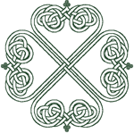 Outline Celtic Shamrock Cross Embroidery Design