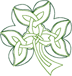 Outline Celtic Shamrock Knot Embroidery Design