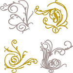 Arabesque Elements Embroidery Design