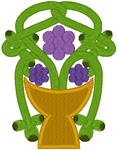 Celtic Vine, Grapes & Chalice Embroidery Design