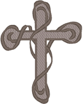 Ribboned Cross Embroidery Design