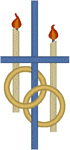Wedding Rings & Cross #2 Embroidery Design