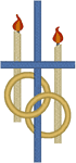 Machine Embroidery Design: Wedding Rings & Cross #2